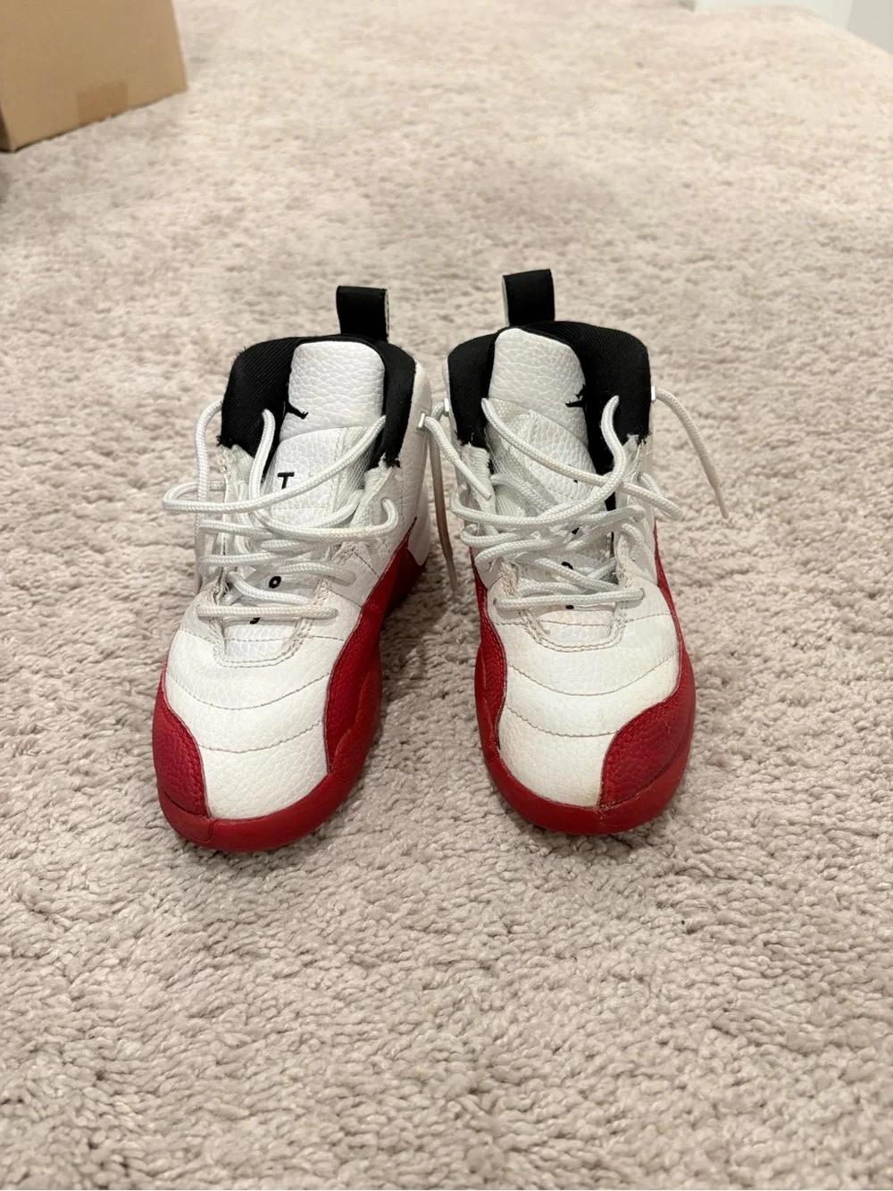 Jordan Kids Red and White High-Top Sneakers